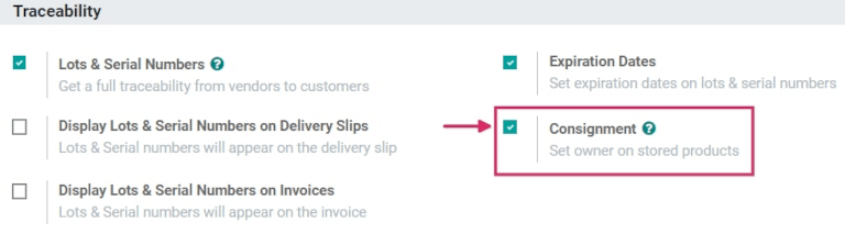 Enabled Consignment setting in Inventory configuration.