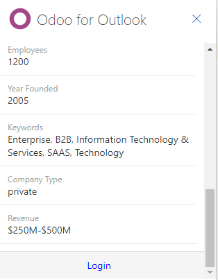 Logging in your Odoo database