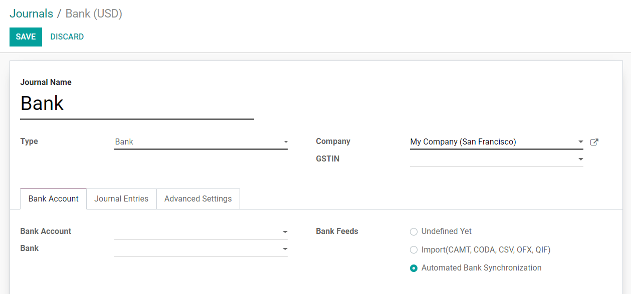 Automated Bank Synchronization of a Bank Journal in Odoo