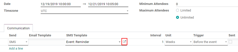 SMS for Events in Odoo Events