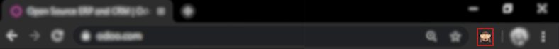 View of odoo’s debug icon in a chrome’s toolbar